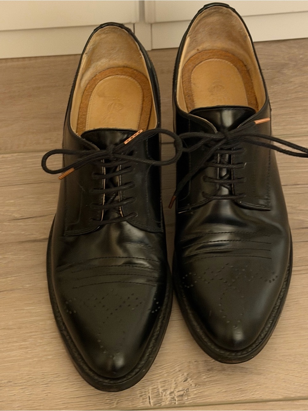 Office of Angela Scott Miss Button Oxford Heels Black Leather EU 37.5